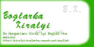 boglarka kiralyi business card